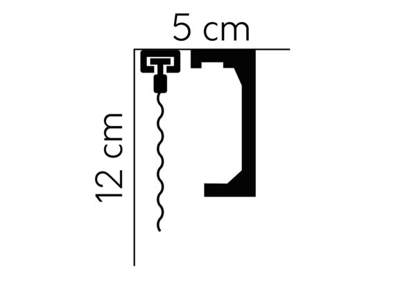 QL046 | Gardinenblende | 240 x 12,0 x 5,0 cm | Mardom Decor