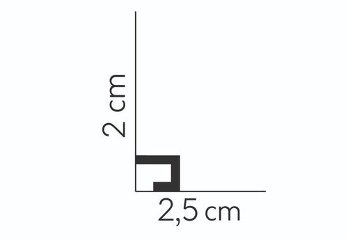 QL021P | Sockelleiste | 200 x 2,0 x 2,5 cm |Quadratleiste weiß lackiert für Kabel