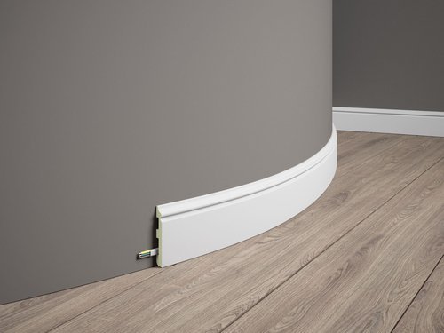 MD018F |Fußbodenleiste Sockelleiste - biegsam flexibel| 200 x 8,0 x 1,3 cm