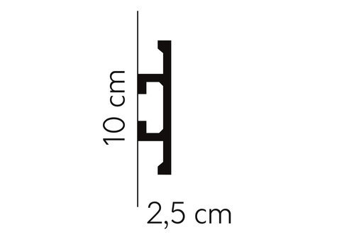 QL017 Wandleiste für indirekte Beleuchtung 200 x 10,0 x 2,5 cm