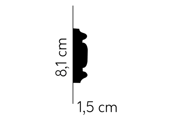 MDC250-12 |runde Ecken für Wandleisten| 41,0 x 41,0 x 1,5 cm