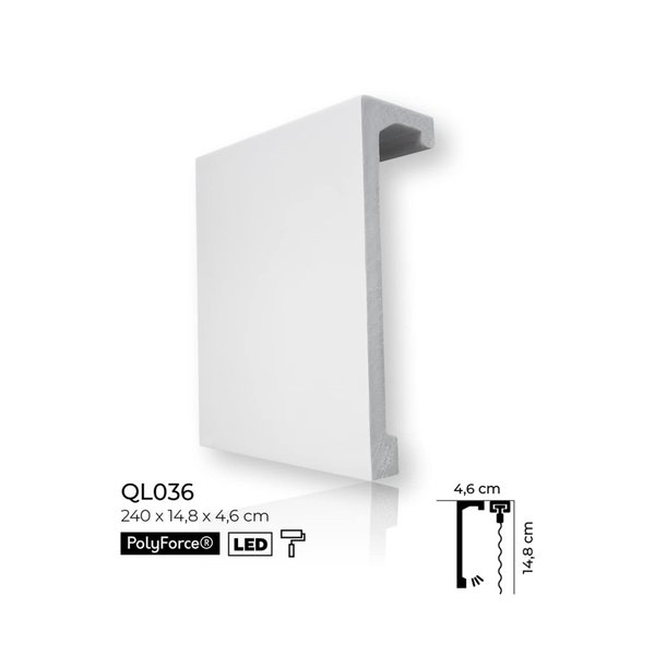 QL036 | Vorhangprofil | 240 x 14,8 x 4,6 cm | Mardom Decor
