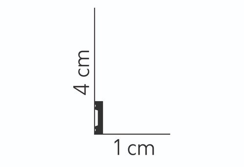 MD011 | kleine flache Sockelleiste | 200 x 4,0 x 1,0 cm