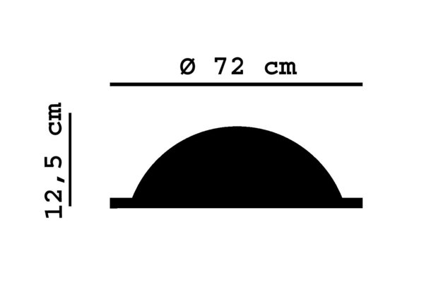 B2002 große runde Deckenkuppel zum Einbau 72cm