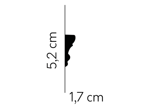 MDD314 | Wandleiste - Auslaufmodell | 240 x 5,2 x 1,7 cm | matt weiß grundiert