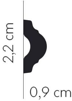MDD312 | Auslaufartikel | Klassiker runde kleine Wandleiste | 200 x 2,2 x 0,9 cm