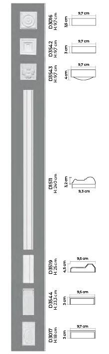 Mardom Decor I D3542 I Pilaster - Zierelement I 9,7 x 9,7 x 3 cm
