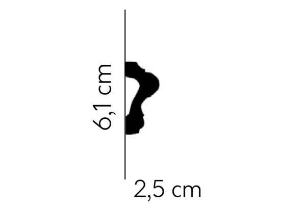 MDD346F | Wandleiste - biegsam - flexibel| 200 x 6,1 x 2,5 cm