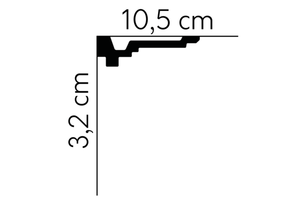 MDB162 | Stuckleiste flache Deckenleiste | 240 x 3,2 x 10,5 cm | Mardom Decor
