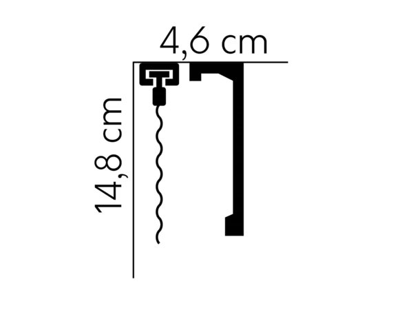QL036T | Vorhangprofil | 200 x 14,8 x 4,6 cm | Mardom Decor