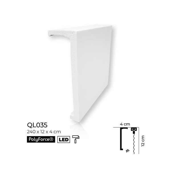 QL035 | Vorhangprofil | 240 x 12,0 x 4,0 cm | vor grundiert
